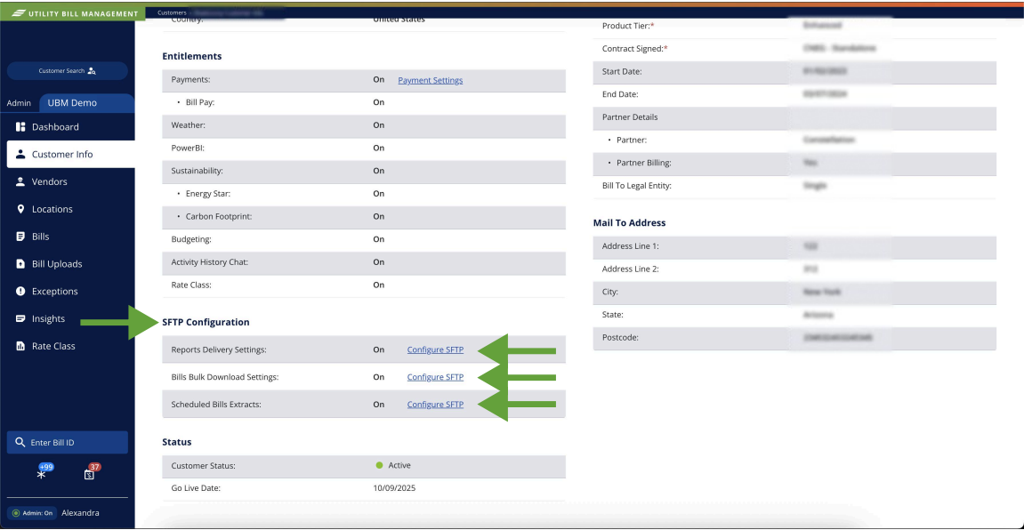 SFTP Configuration Section