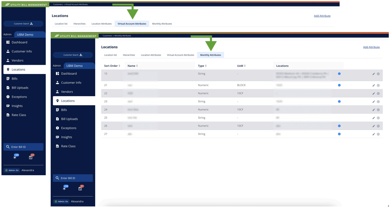 Other Attributes Tabs