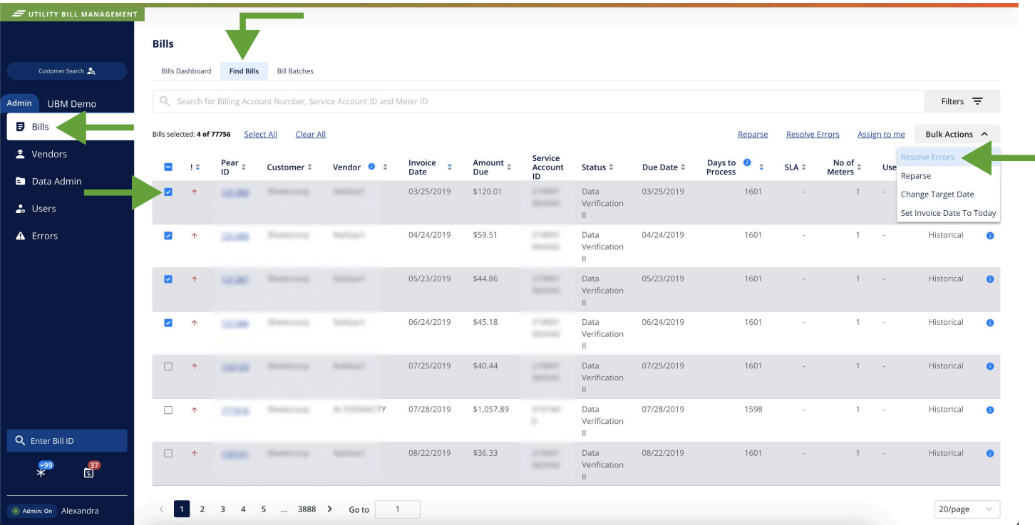 Resolve Errors in Bulk