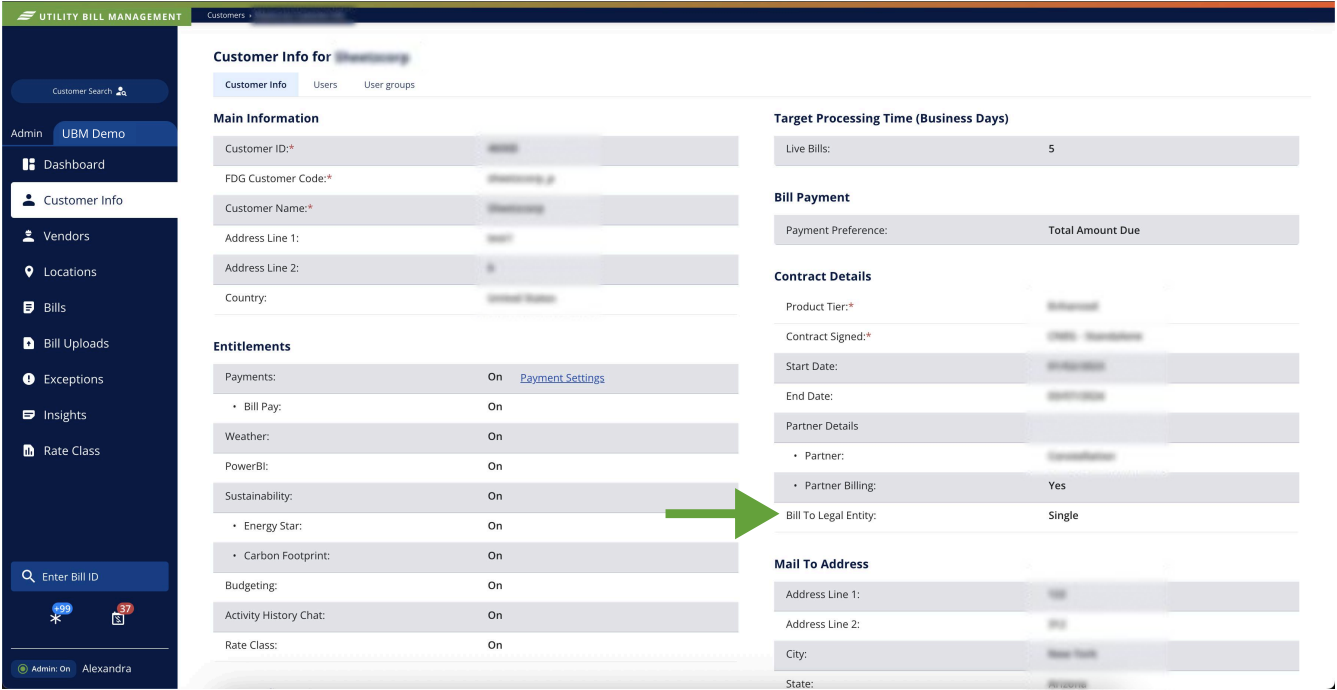 Bill Pay Legal Entity