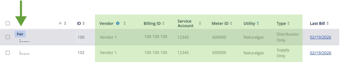 Automatic Pair label displayed for paired Virtual Accounts