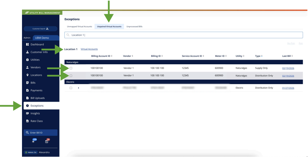 Unpaired Virtual Accounts list after Unpair action