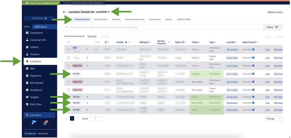 No Pair label displayed on a Virtual Account