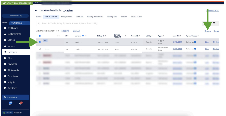 Re-mapping a Paired account example