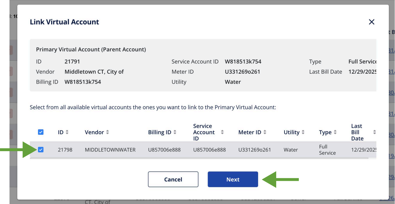 Selecting child accounts checkboxes